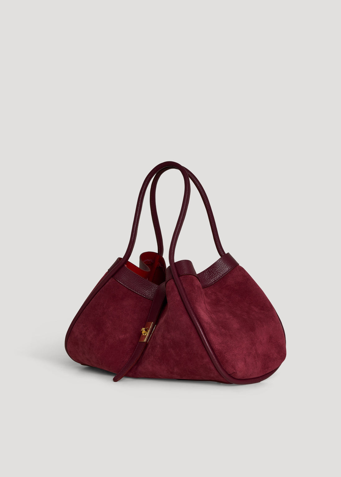 Mayfair Bag in Burgundy Suede and Togo Leather
