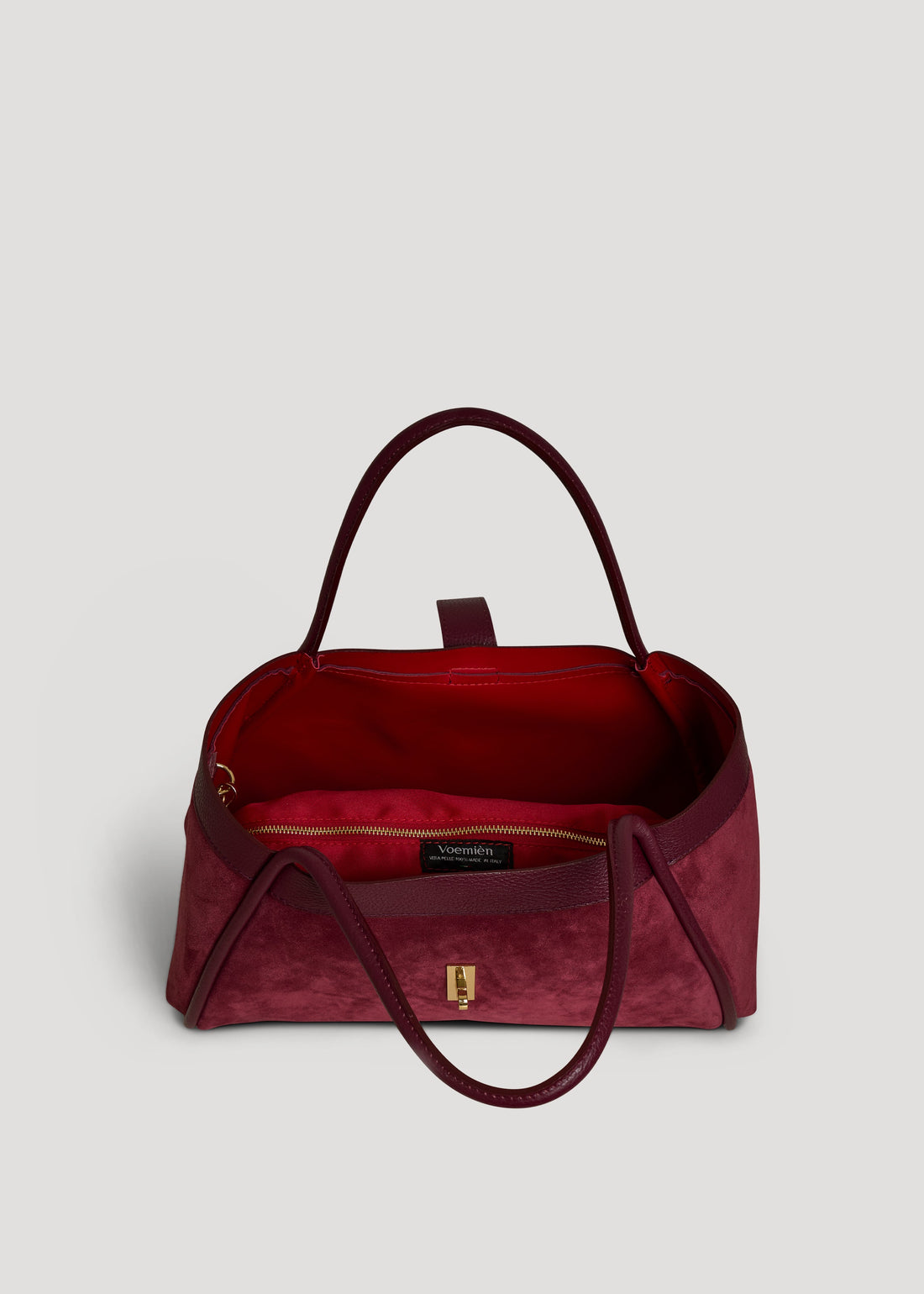Mayfair Bag in Burgundy Suede and Togo Leather