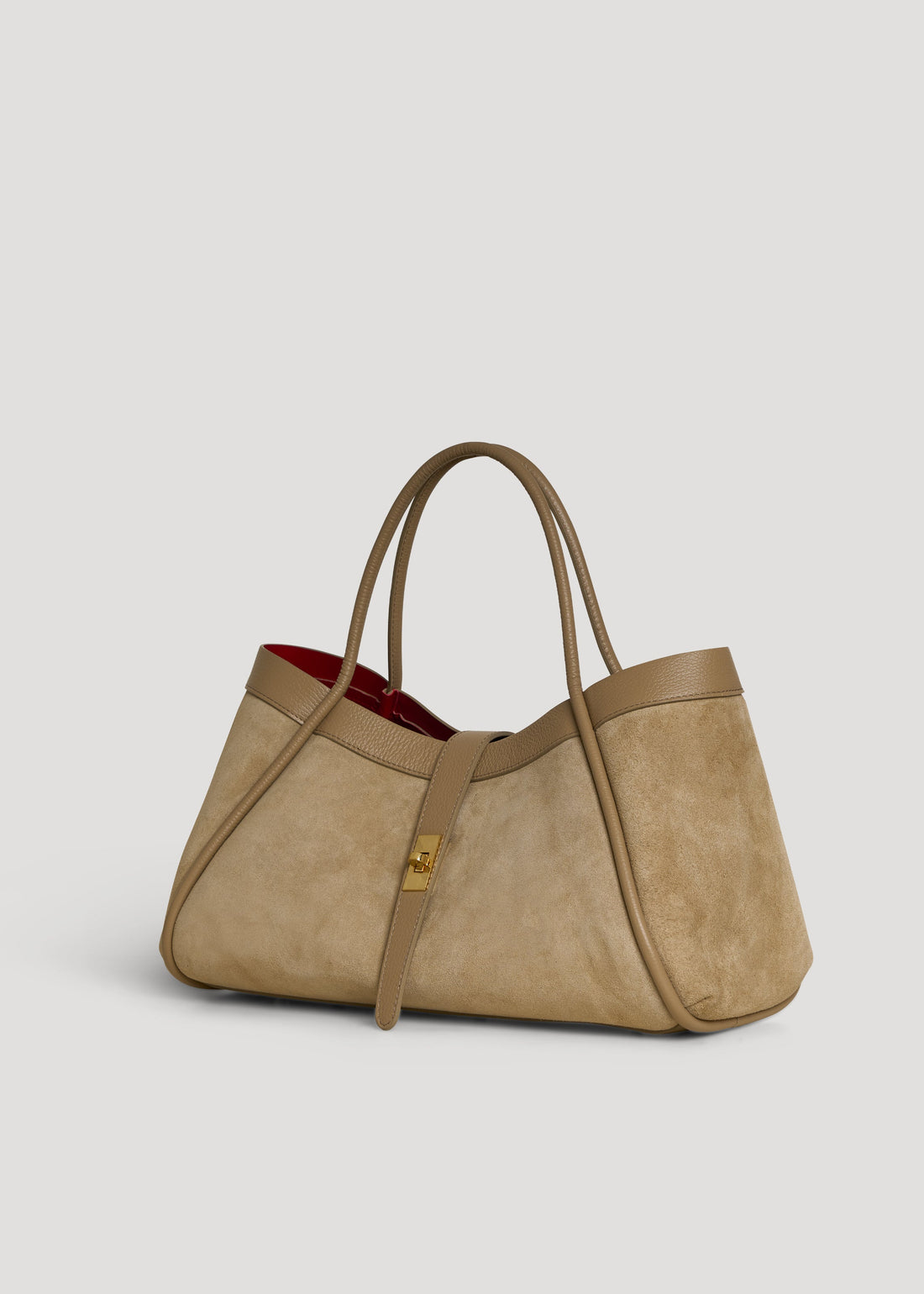 Mayfair Bag in Taupe Suede and Togo Leather