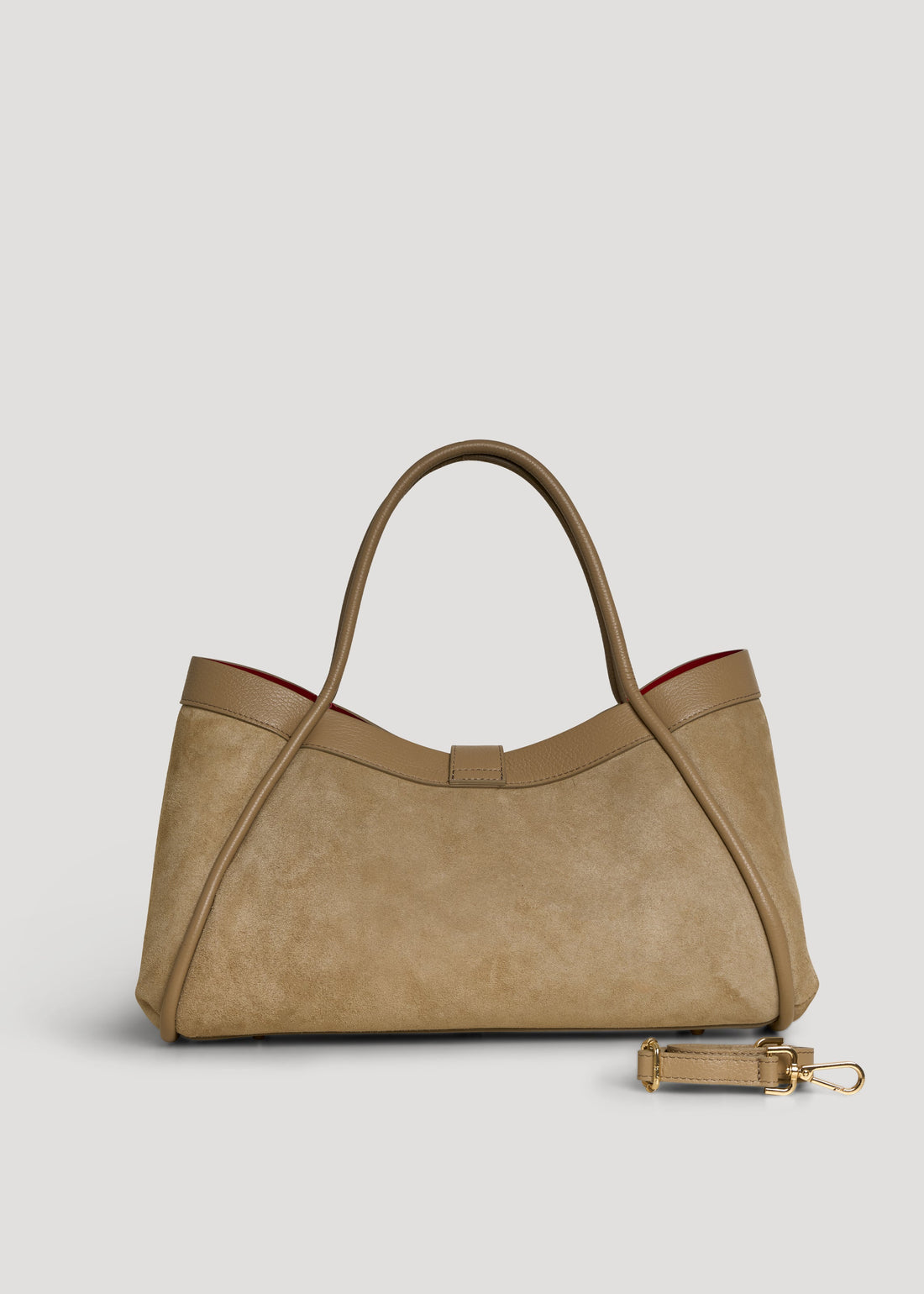 Mayfair Bag in Taupe Suede and Togo Leather