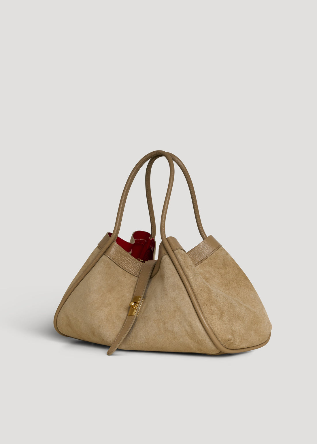 Mayfair Bag in Taupe Suede and Togo Leather