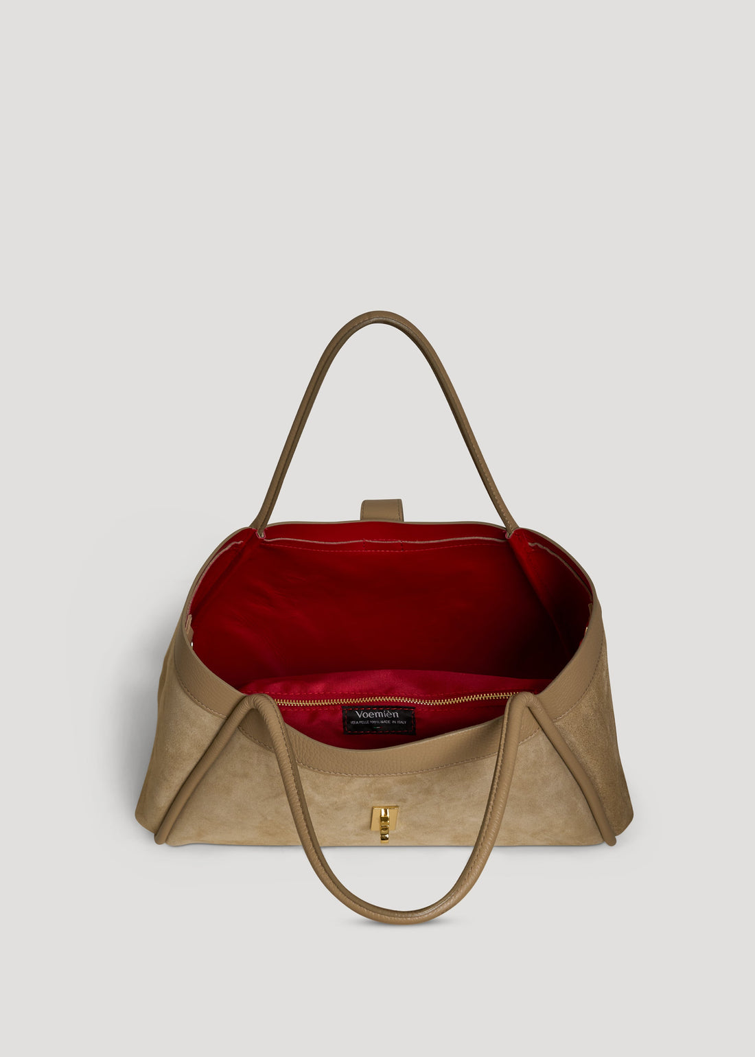 Mayfair Bag in Taupe Suede and Togo Leather