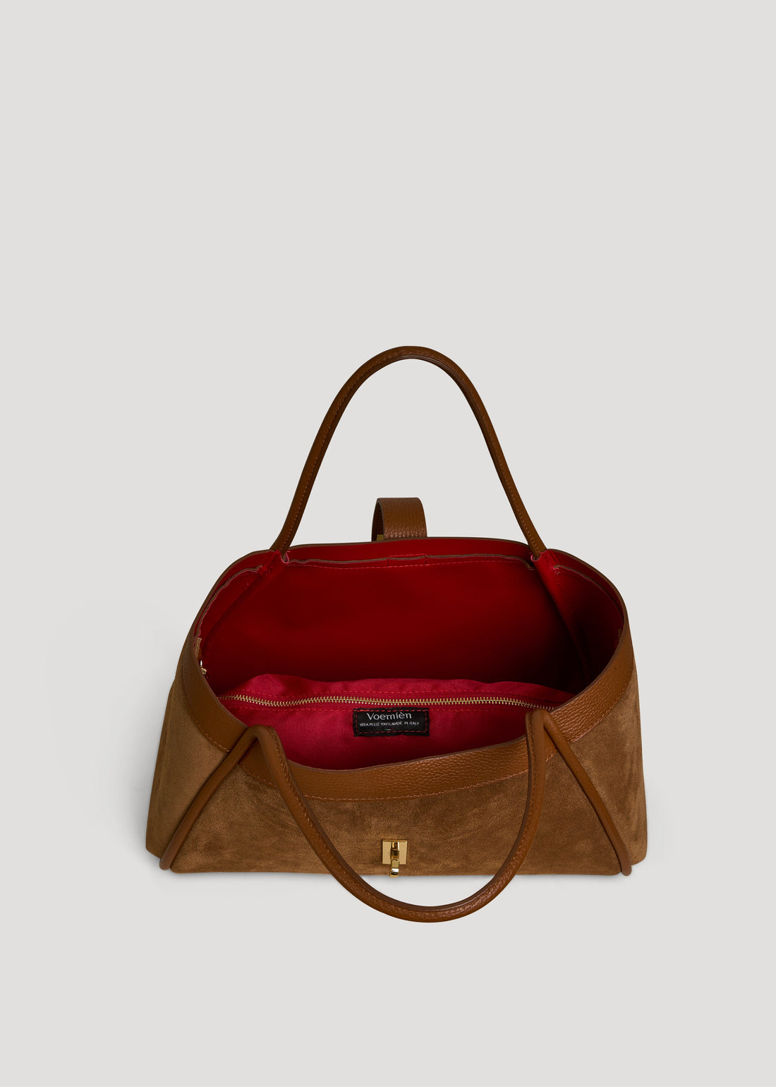Mayfair Bag in Tan Suede and Togo Leather