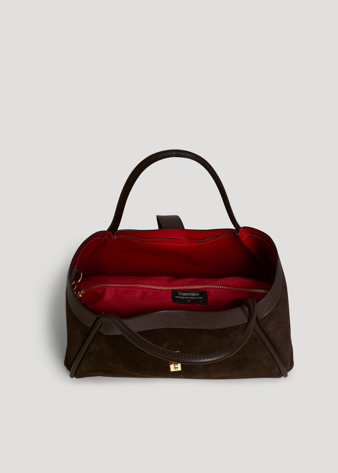 Mayfair Bag in Dark Brown Suede and Togo Leather