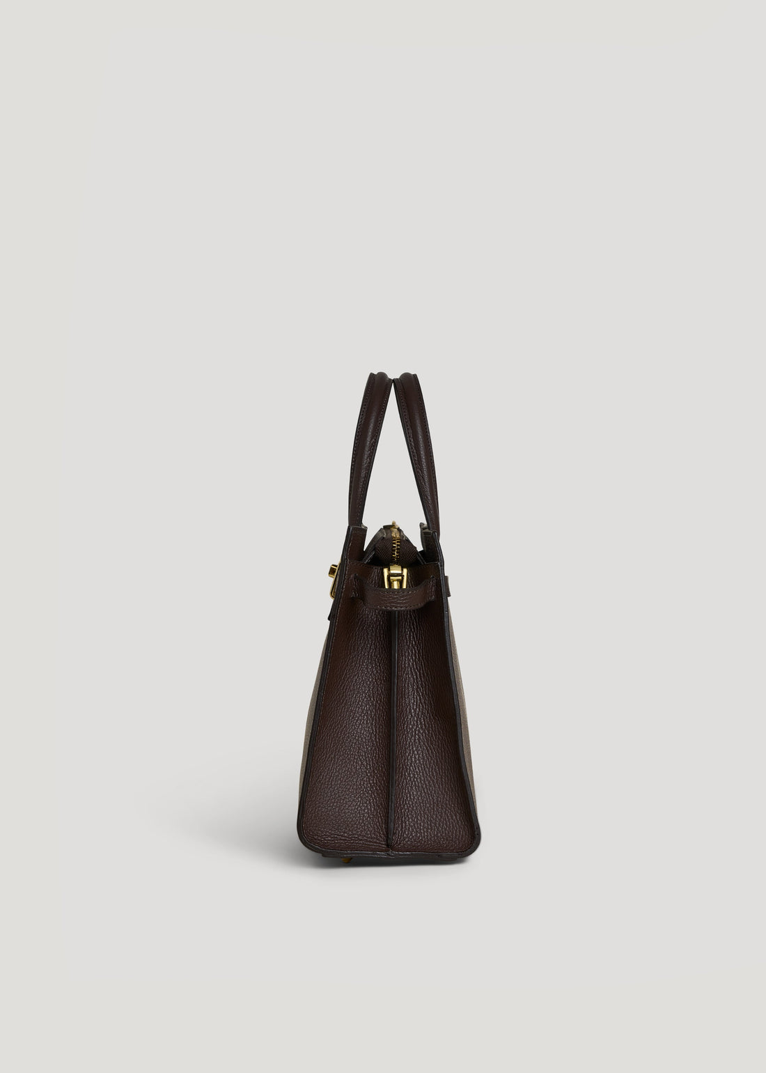 Sveva bag in Togo leather, dark brown