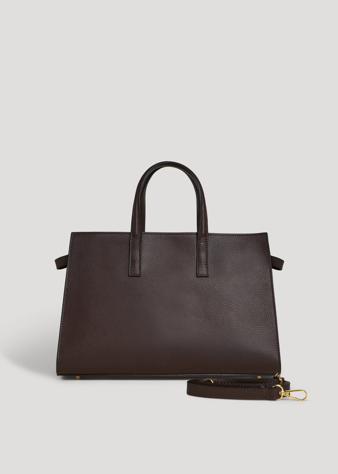 Sveva bag in Togo leather, dark brown