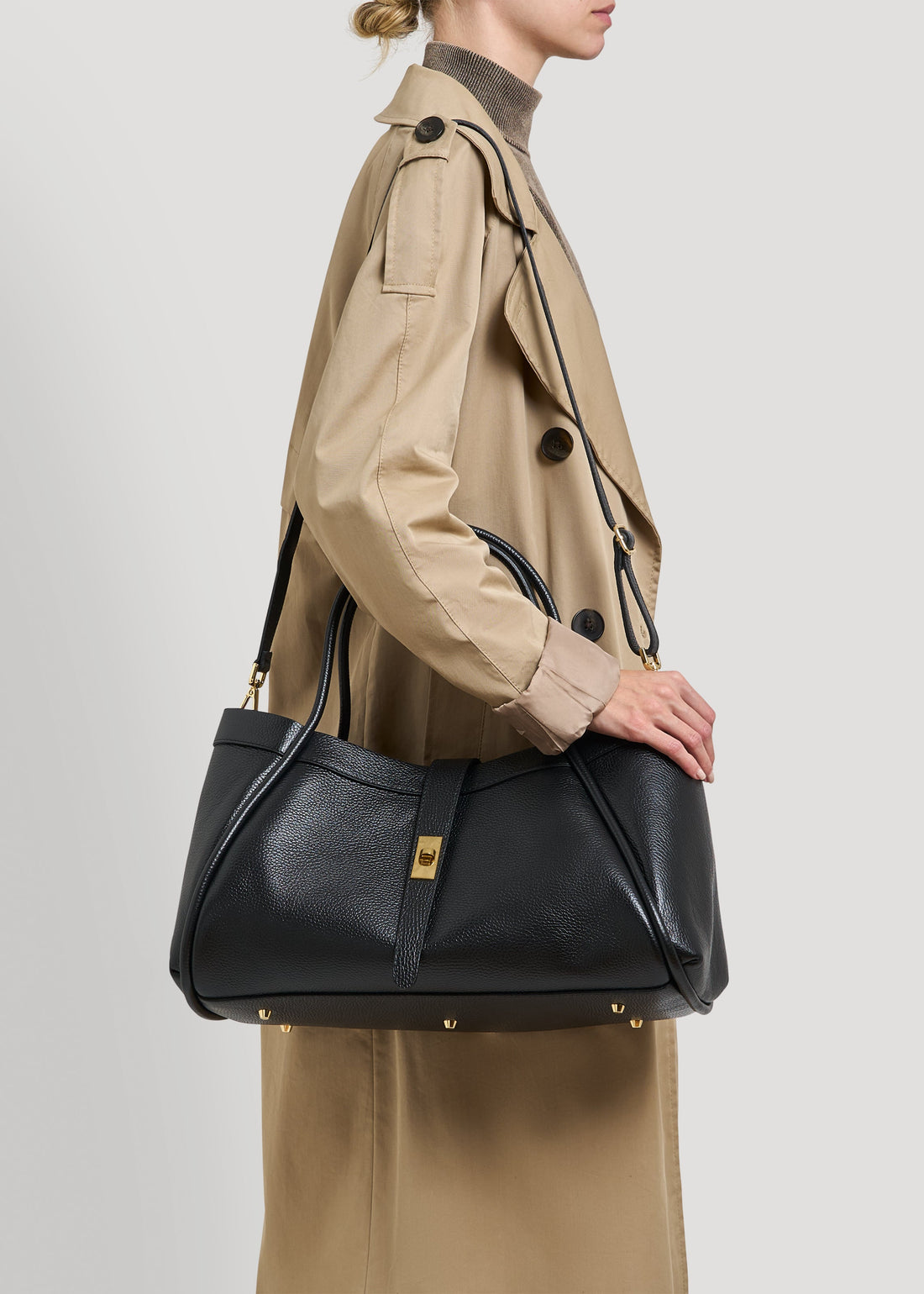 Mayfair Bag in Black Togo Leather