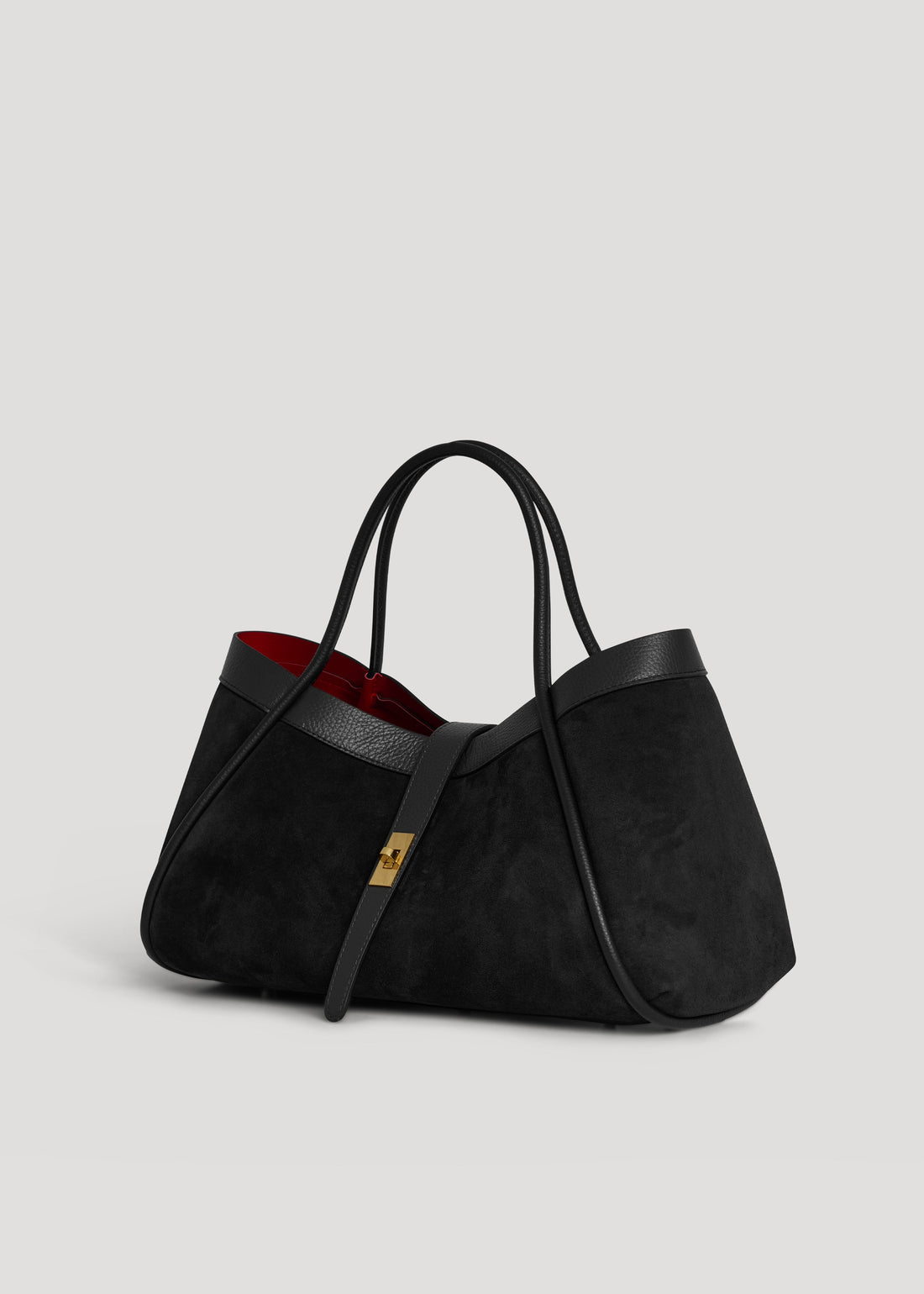 Mayfair Bag in Black Suede and Togo Leather