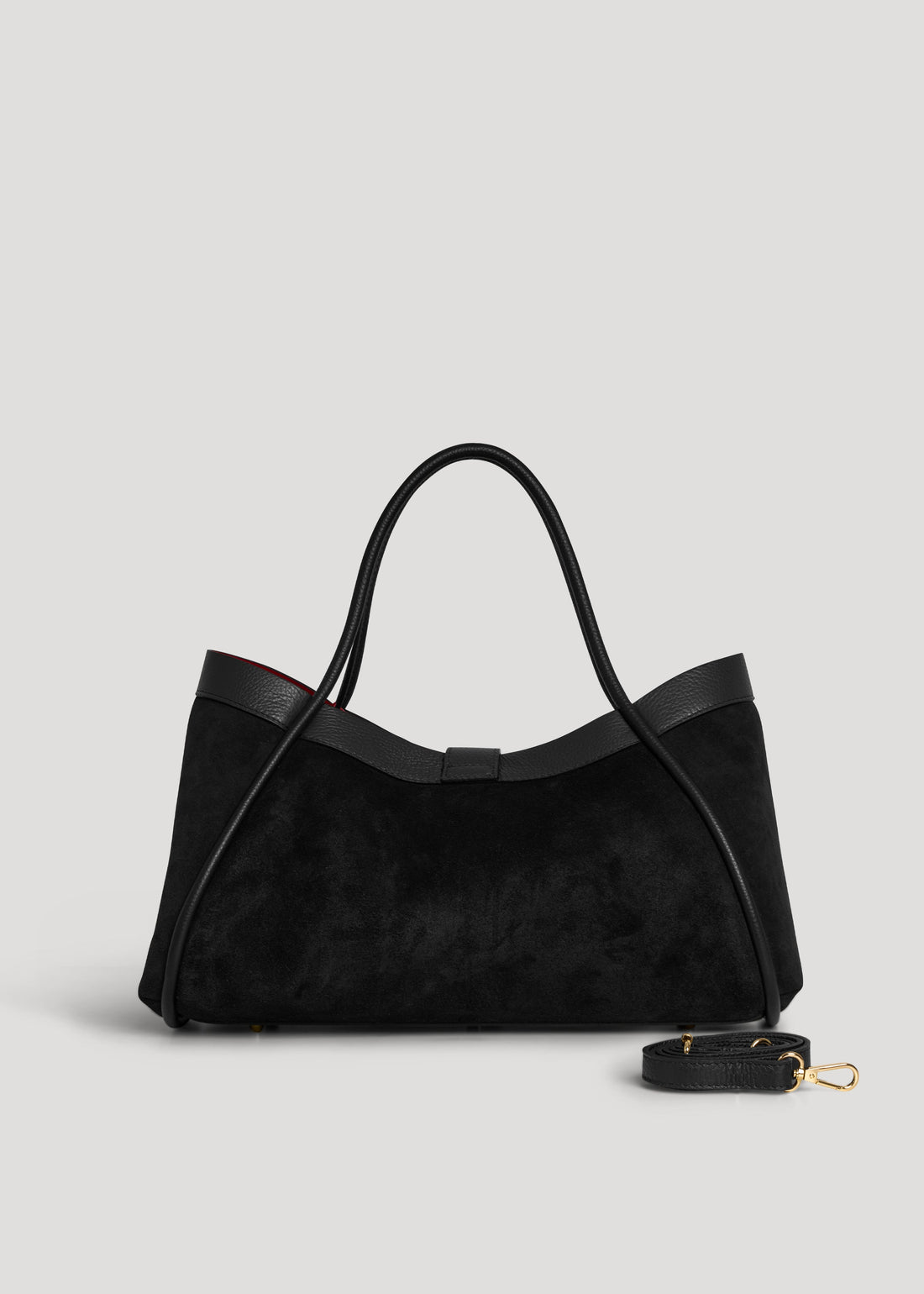 Mayfair Bag in Black Suede and Togo Leather