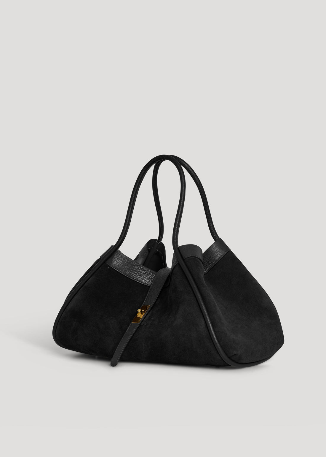 Mayfair Bag in Black Suede and Togo Leather