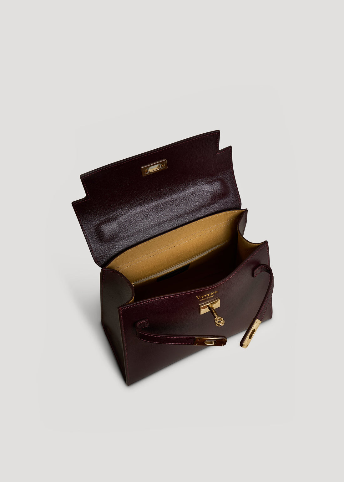 Zaira Bag in Bordeaux Saffiano Leather