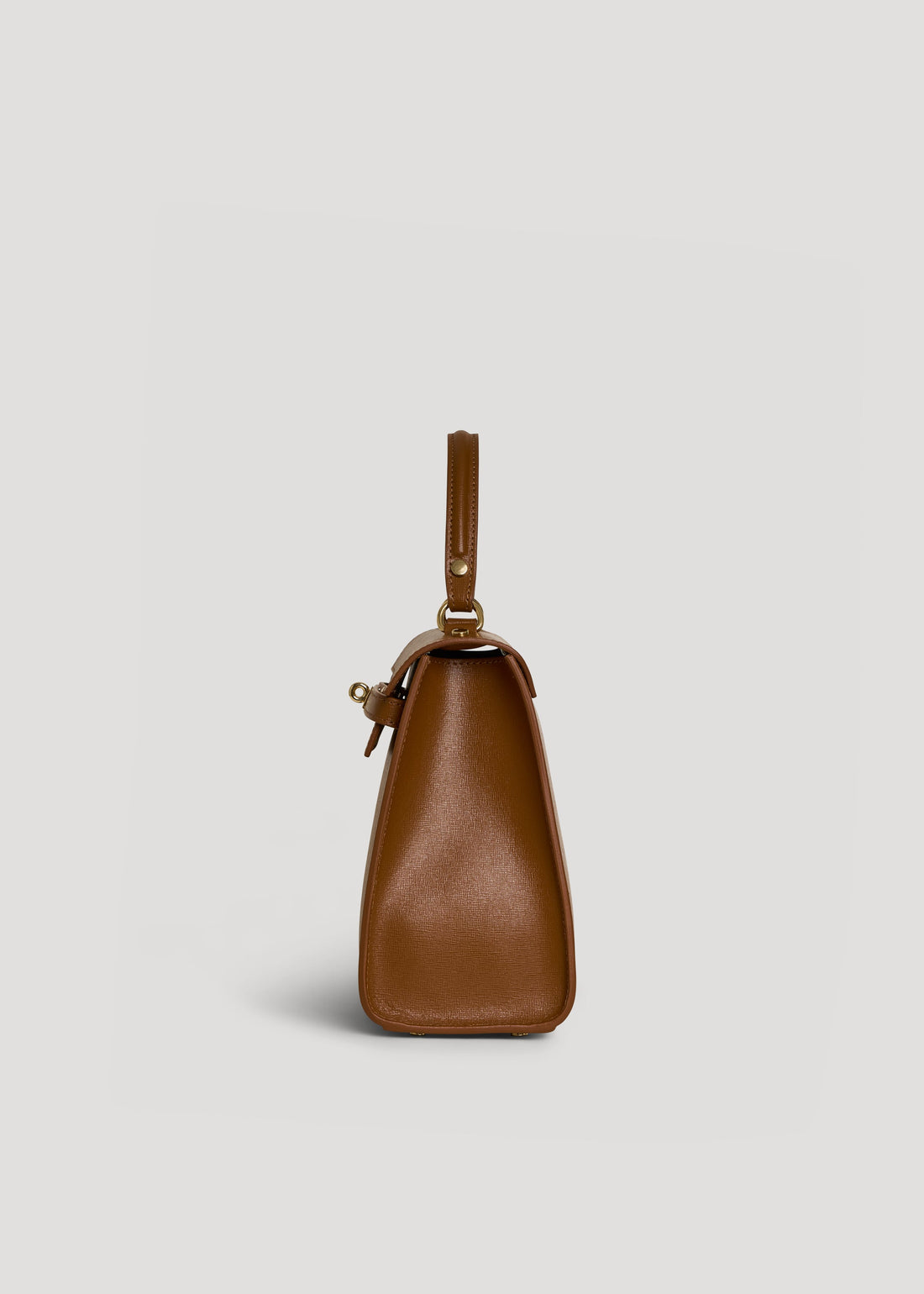 Zaira Bag in Genuine Saffiano Leather Light Brown