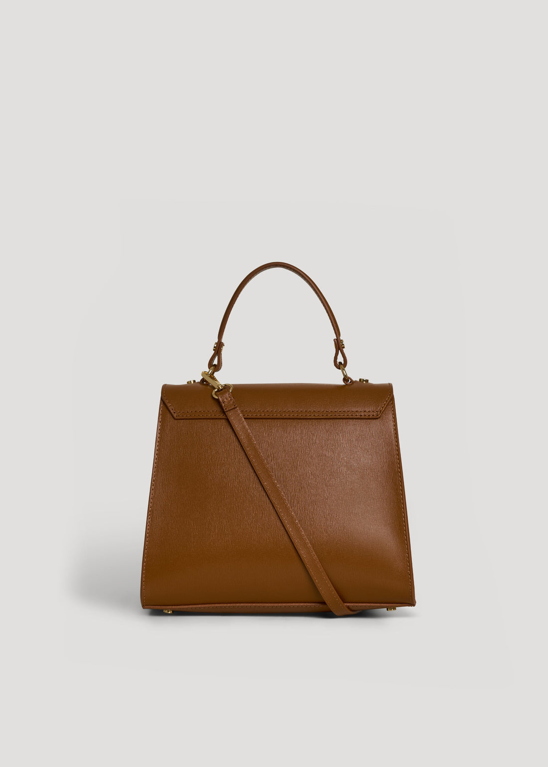 Zaira Bag in Genuine Saffiano Leather Light Brown
