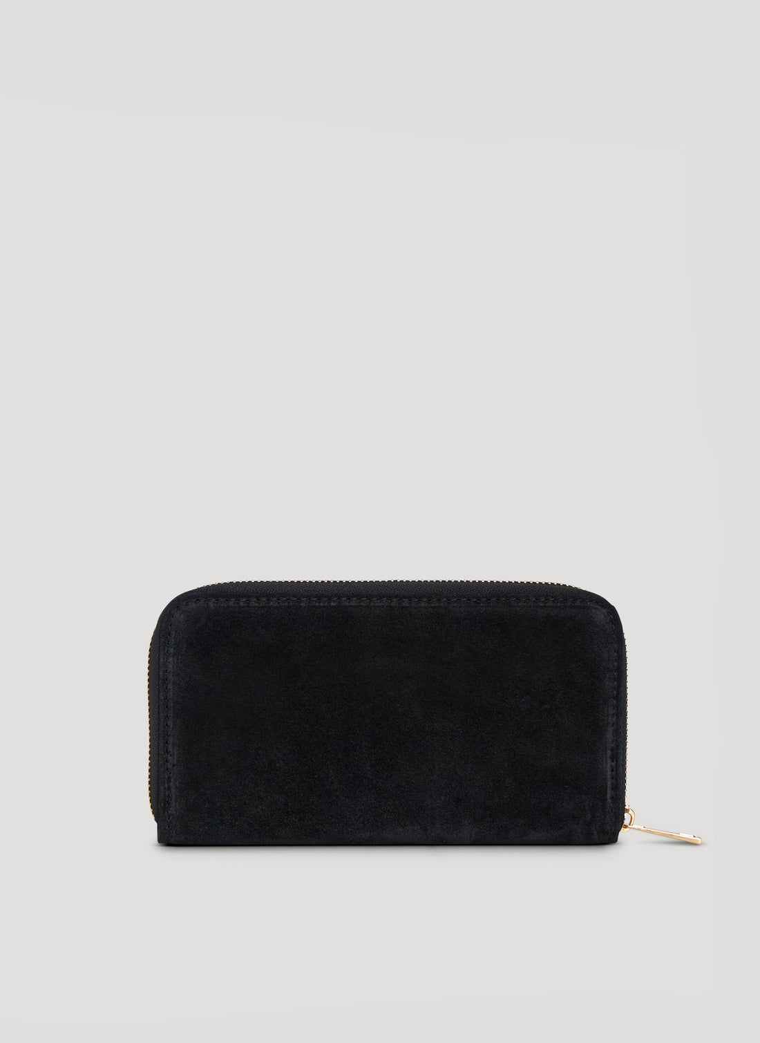 Large Wallet in Black Suede Leather