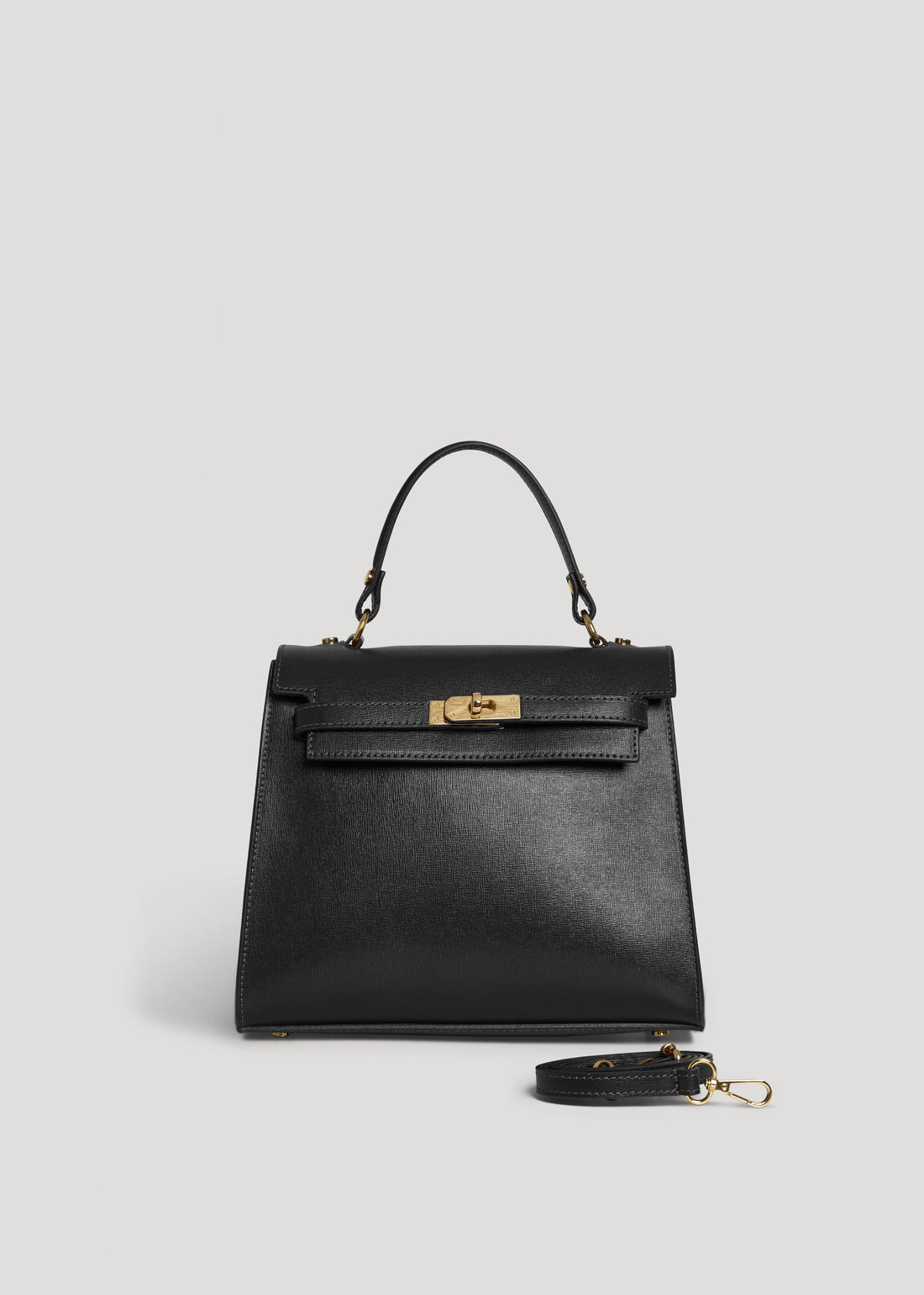 Zaira Bag in Genuine Black Saffiano Leather