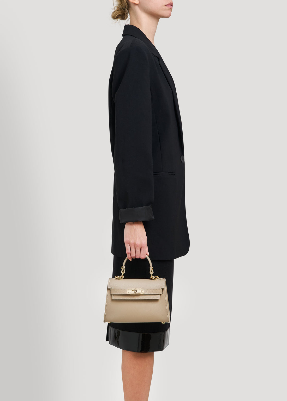 Victoria Bag in Epson Leather in Dove Grey
