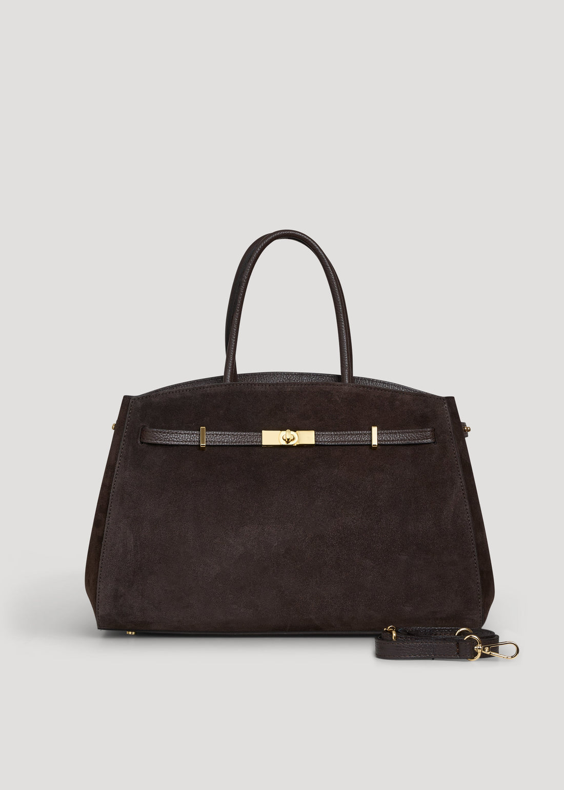 Driade Bag in Dark Brown Suede and Dollar Leather
