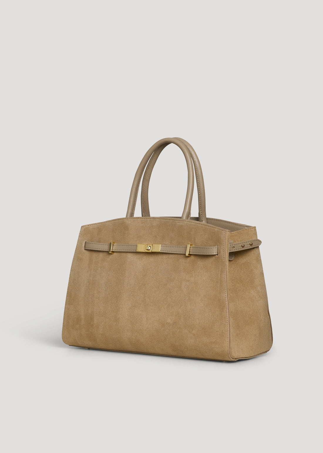 Driade Bag in Taupe Suede and Dollar Leather