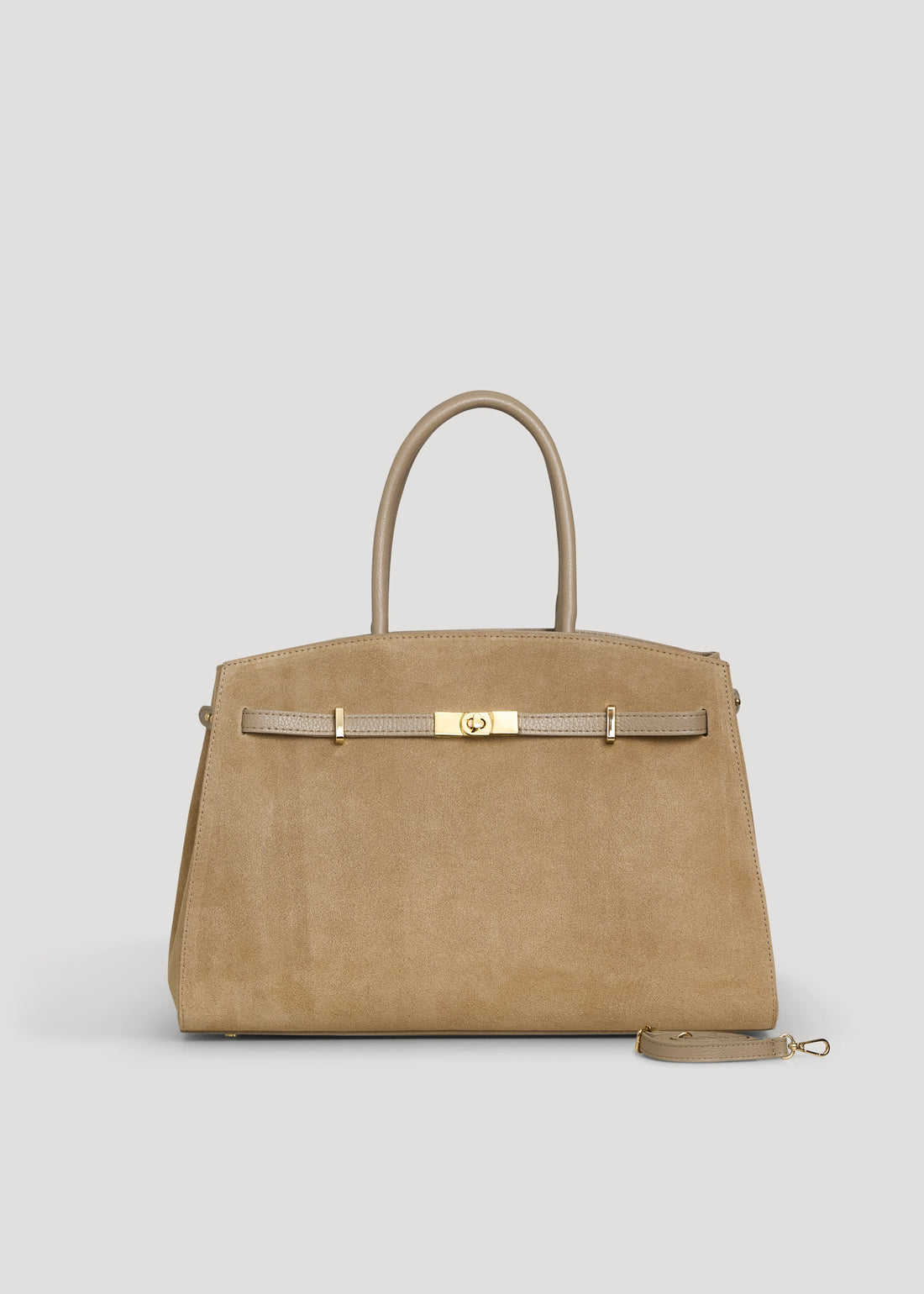 Driade Bag in Taupe Suede and Dollar Leather