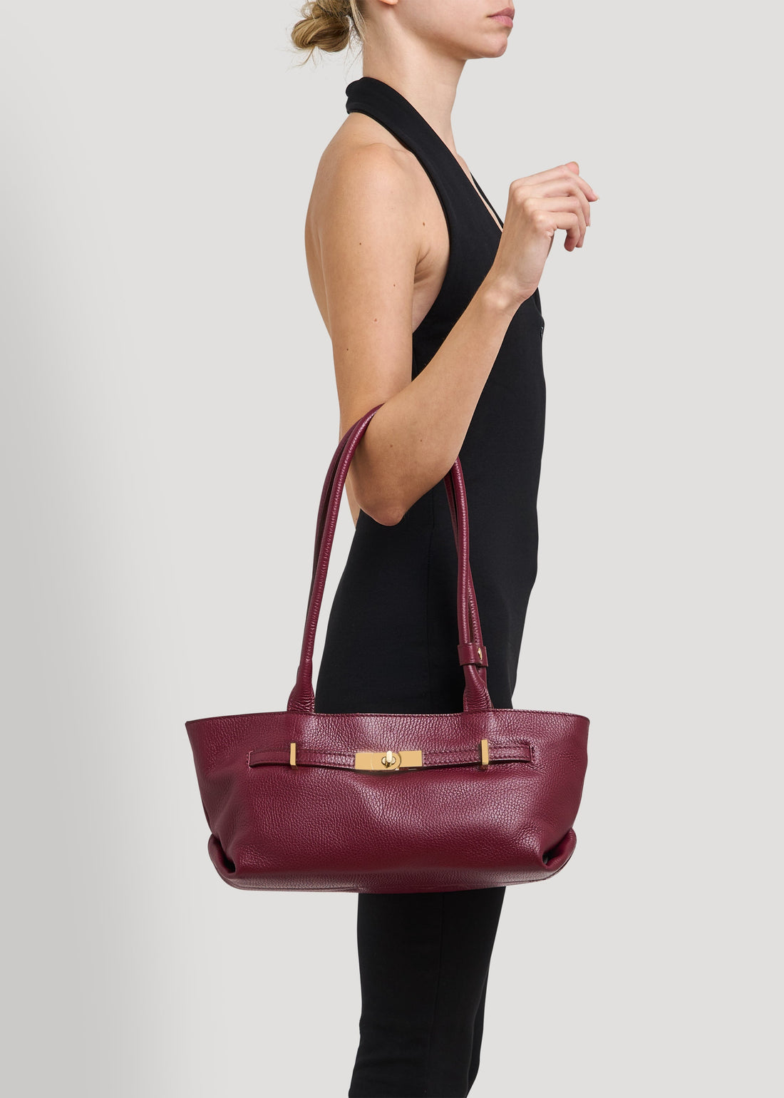 Lola Bag in Burgundy Togo Leather