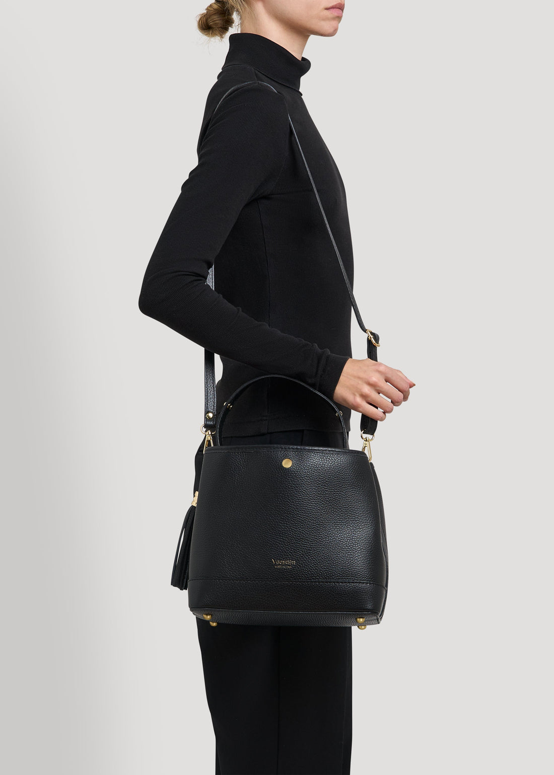 Kendy Bag in Black Dollar Leather