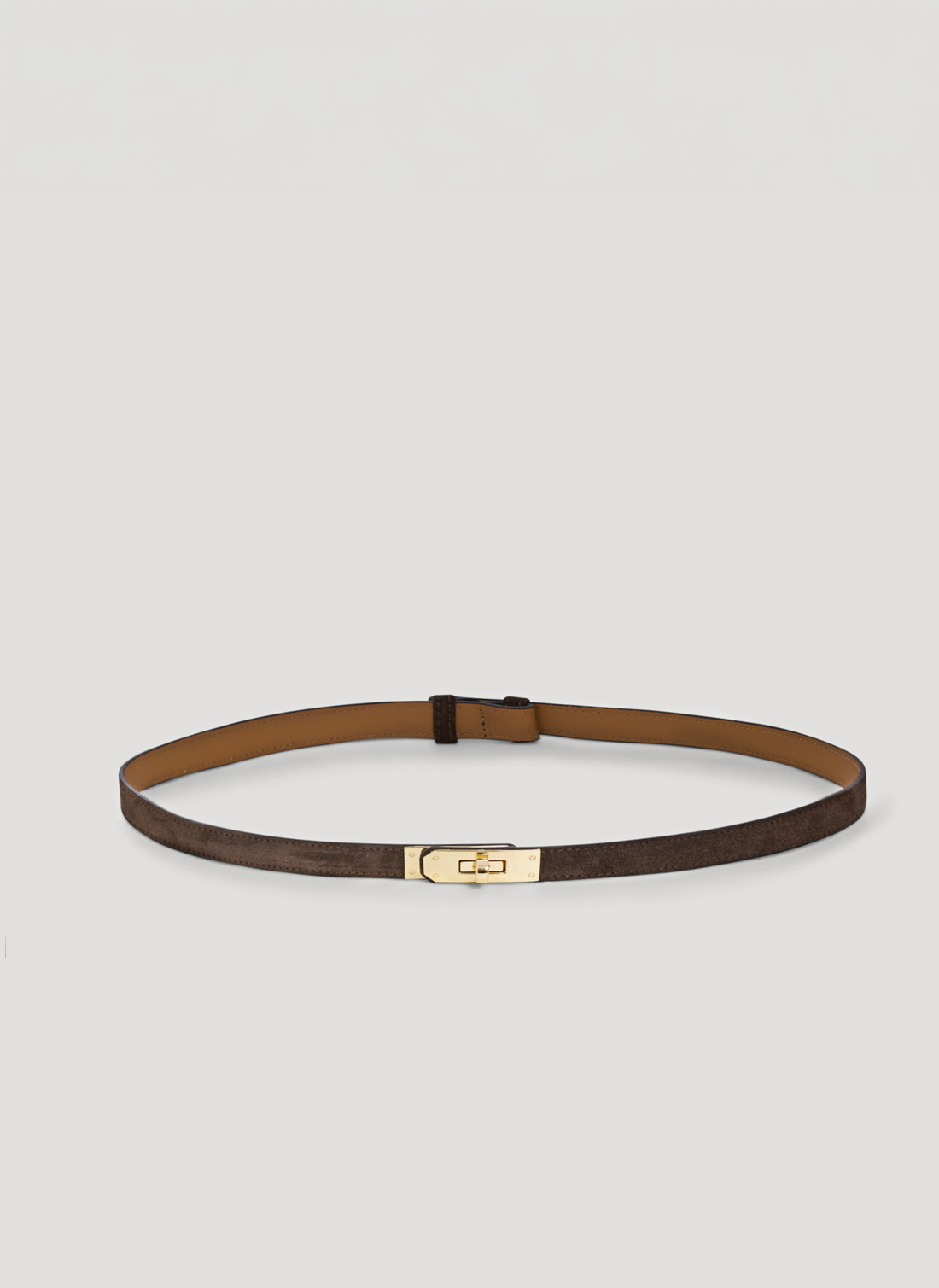 Baronne in Dark Brown Suede Leather Belt