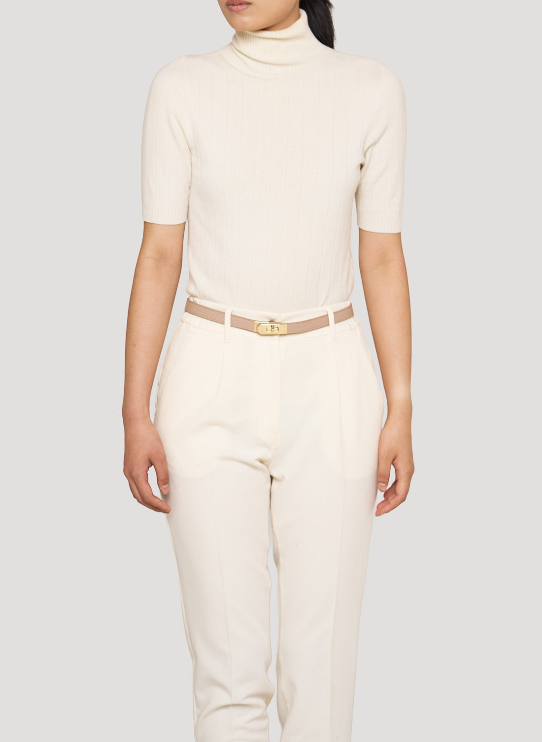 Baronne in Powder Pink Leather Belt