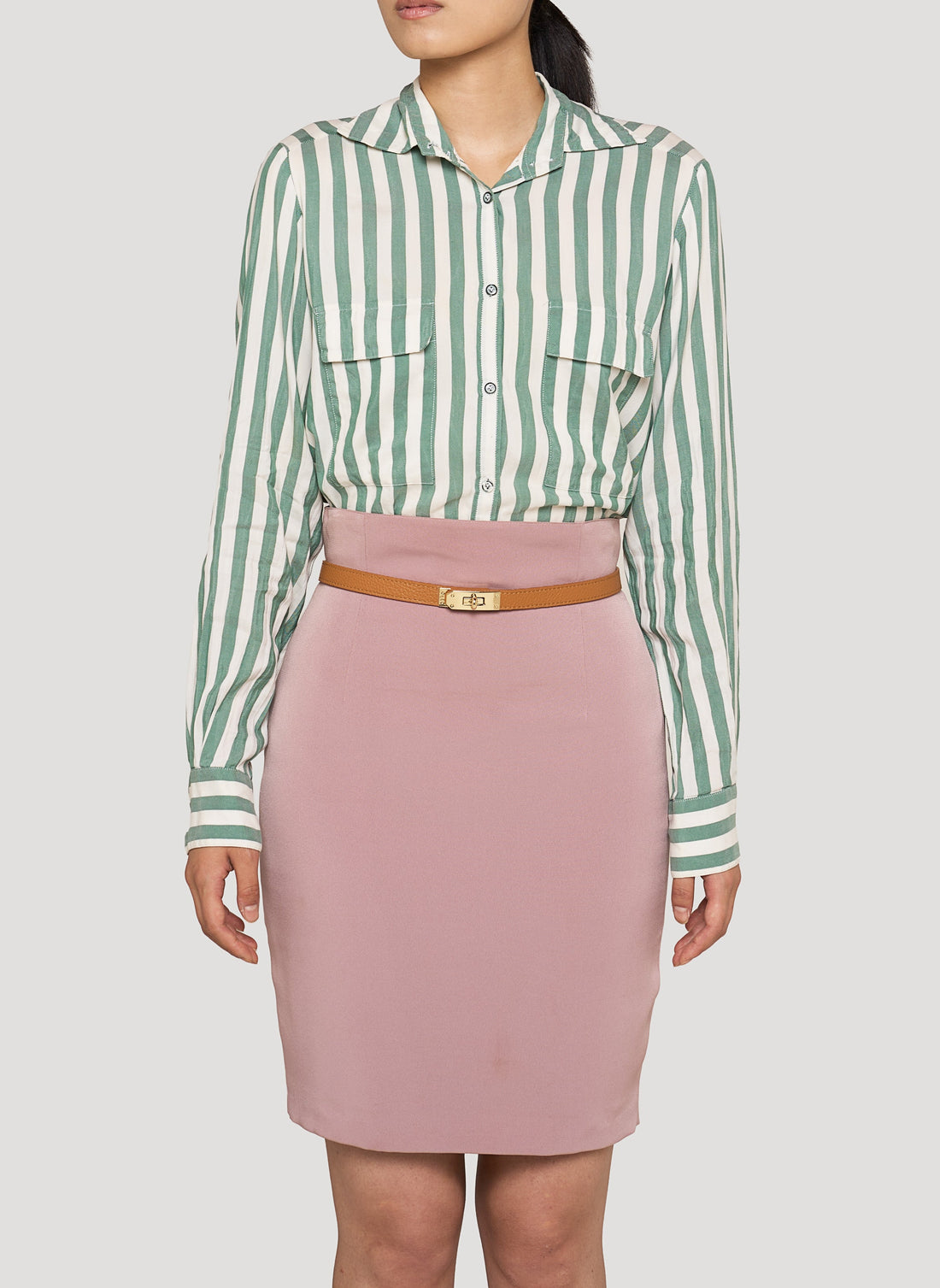 Baronne in Tan Leather Belt