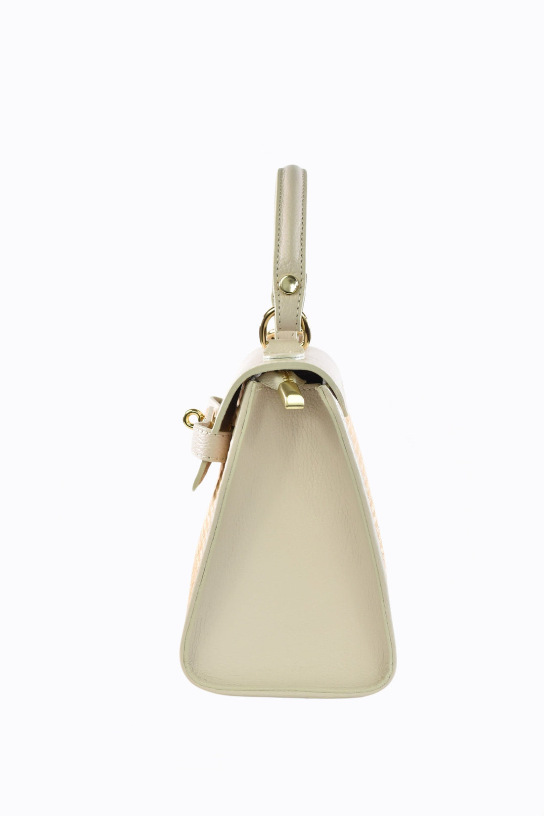 Borsa Freydis in pelle Dollaro e Rafia Beige