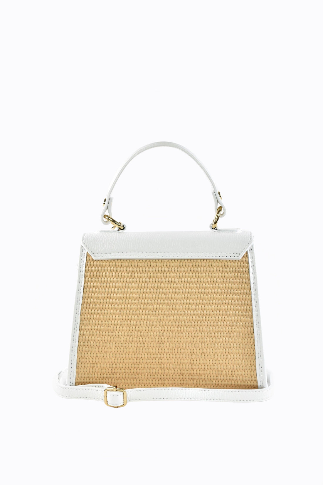 Borsa Freydis in pelle Dollaro e Rafia Bianca