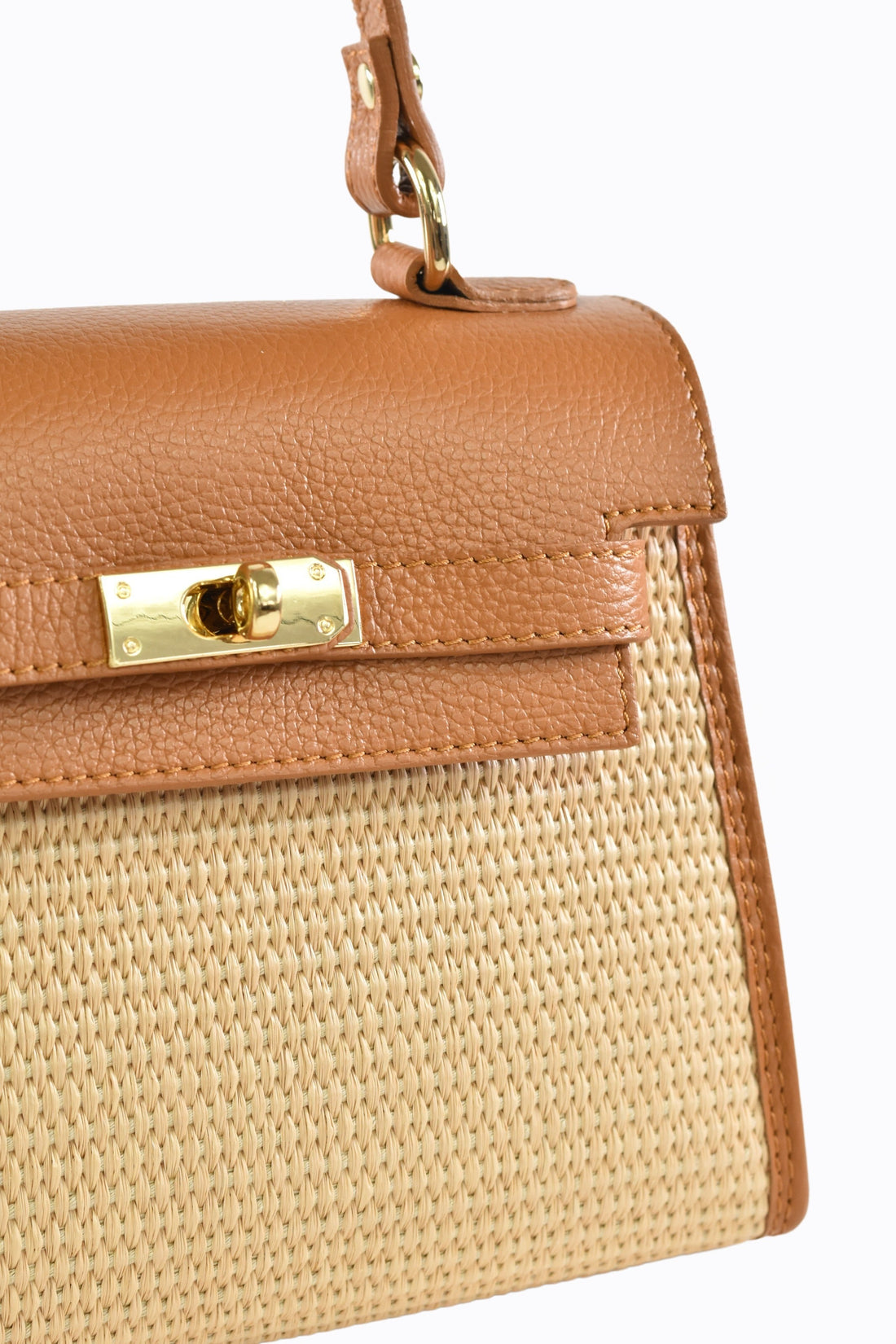 Borsa Freydis in pelle Dollaro e Rafia Cuoio