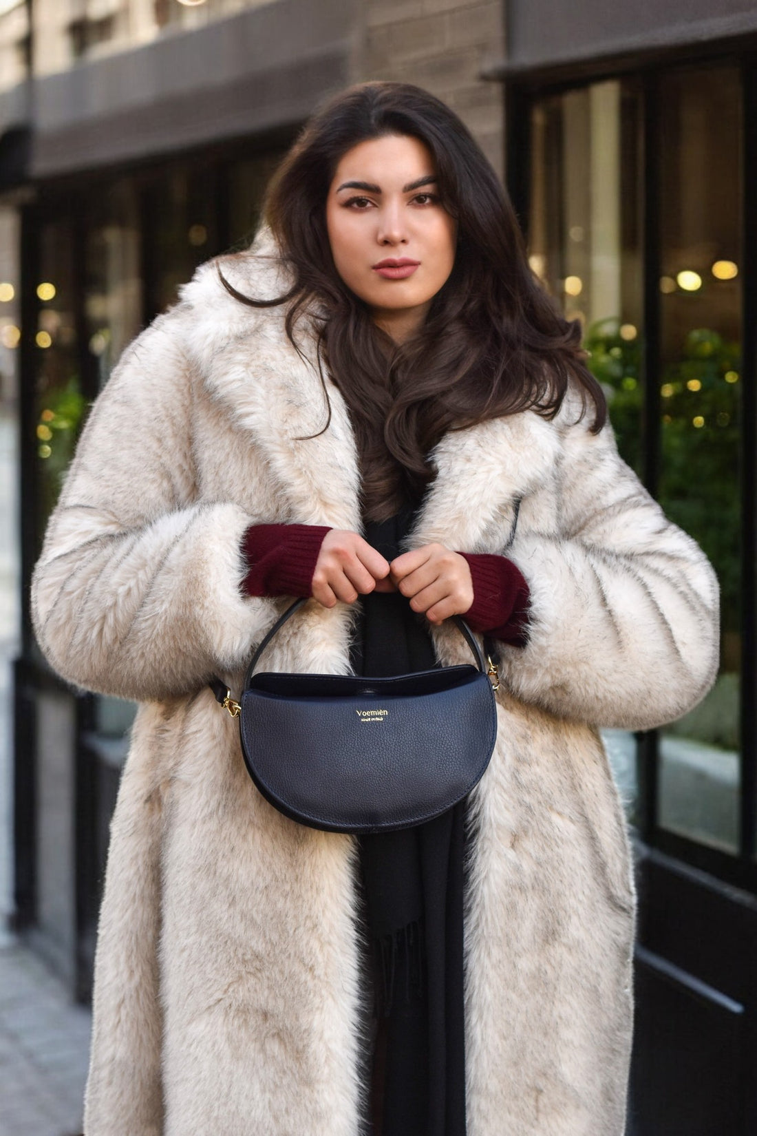 Danielle Bag in Blue Navy Togo Leather