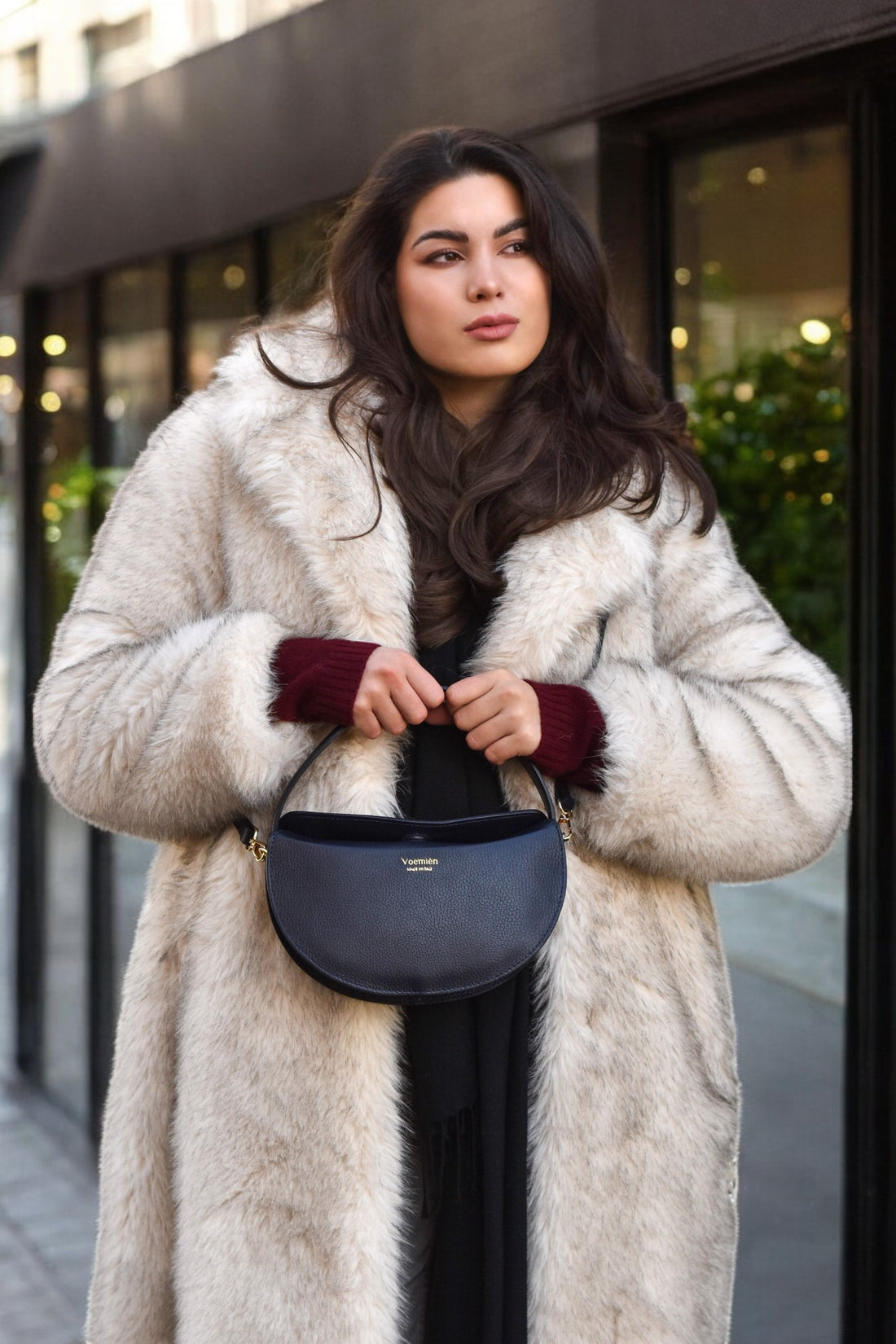 Danielle Bag in Blue Navy Togo Leather