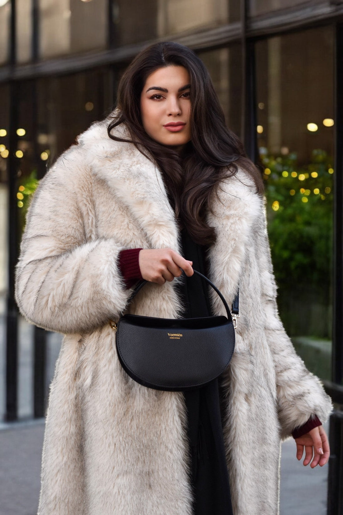 Danielle Bag in Black Togo Leather
