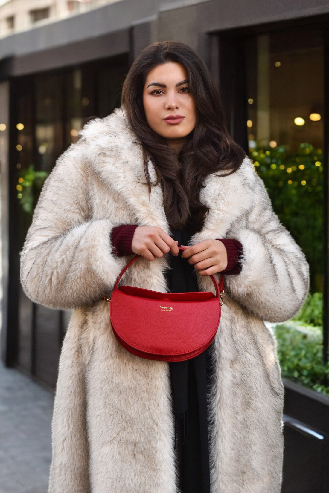 Danielle Bag in Red Togo Leather