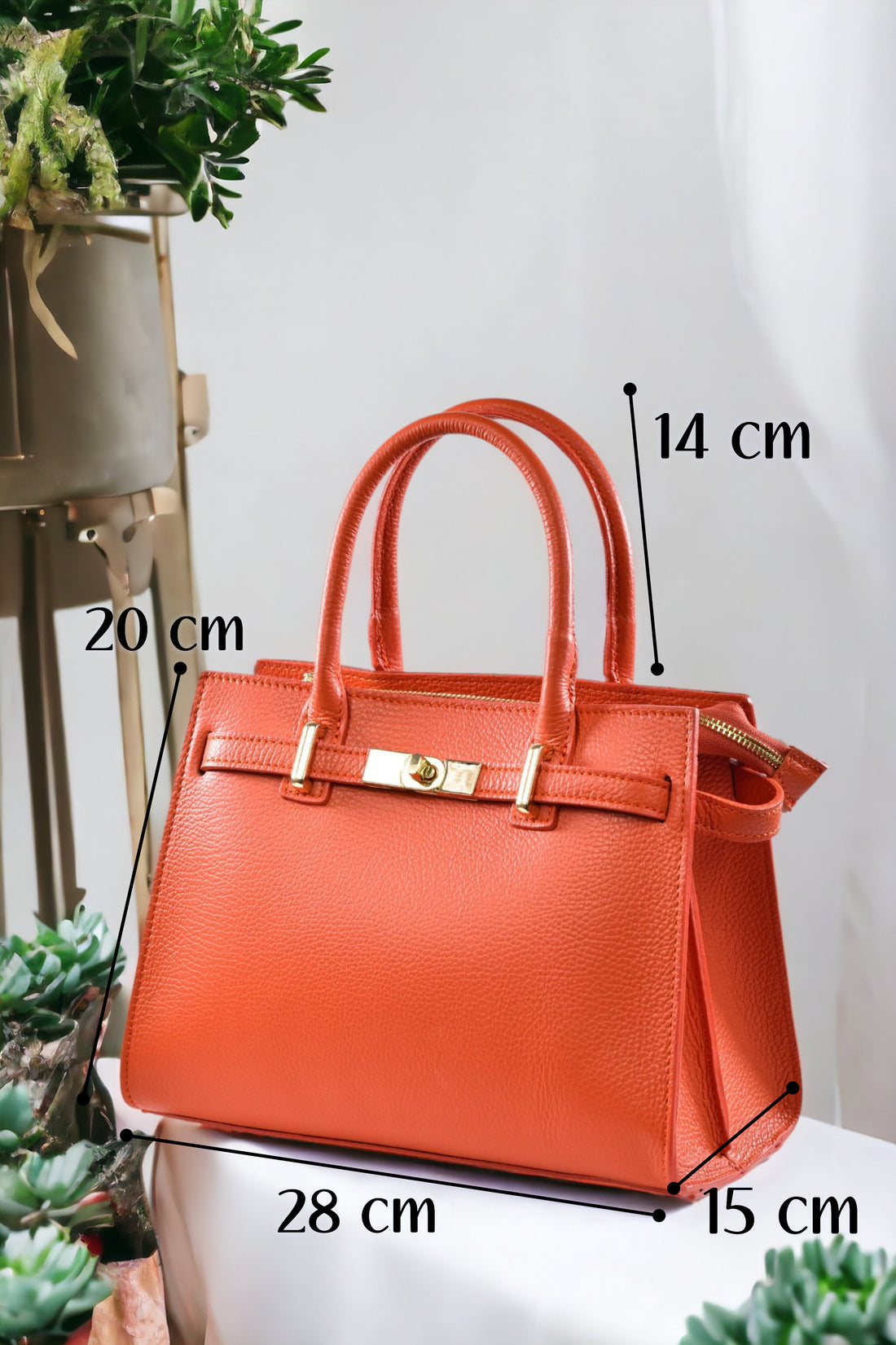 Grace Bag in Orange Togo Leather