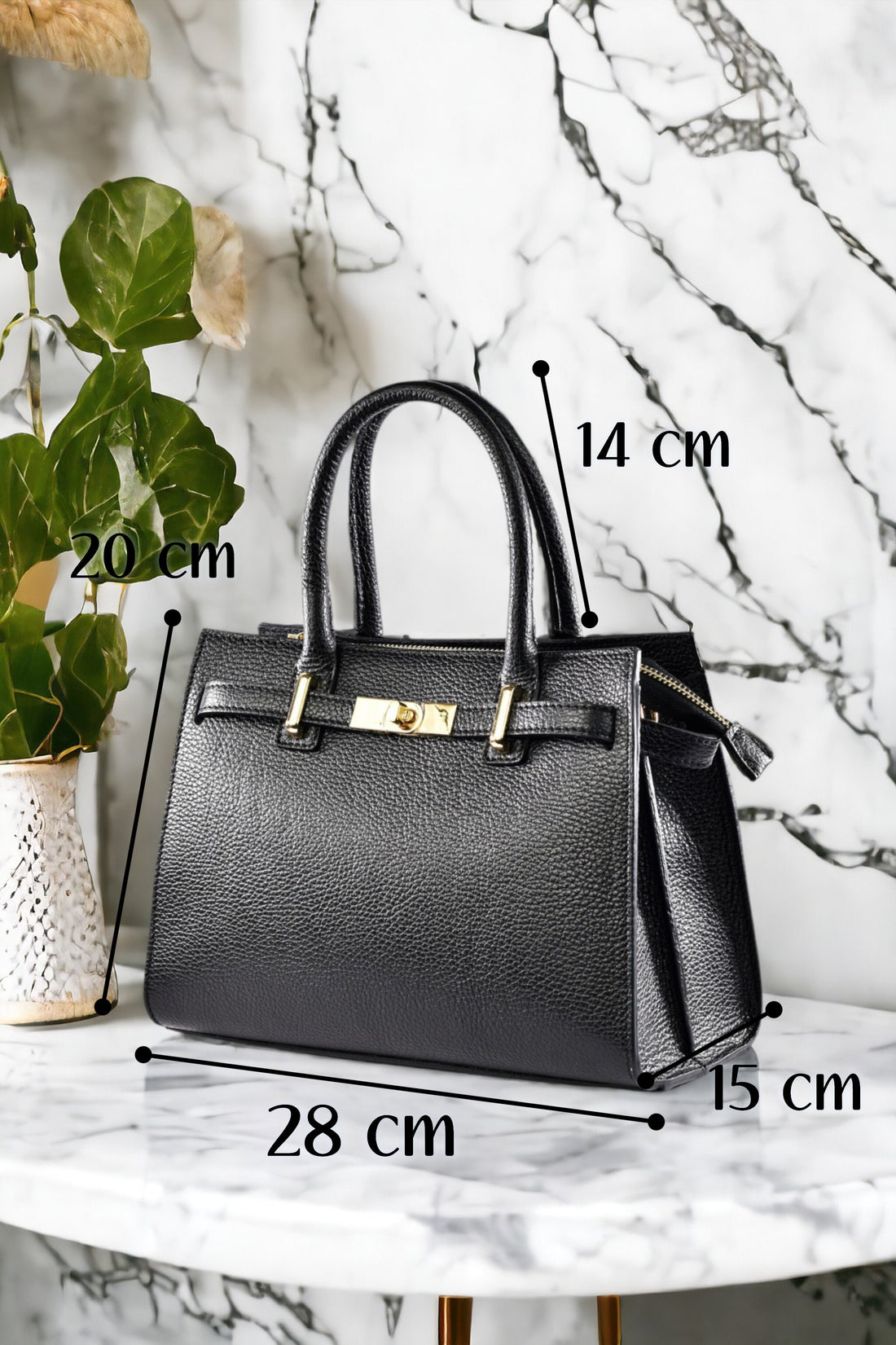 Grace Bag in Black Togo Leather