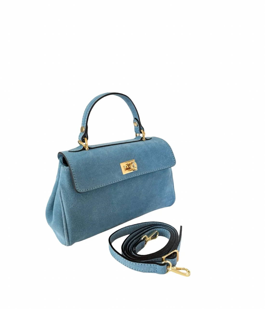 Mimi Bag in Suede Sky Blue