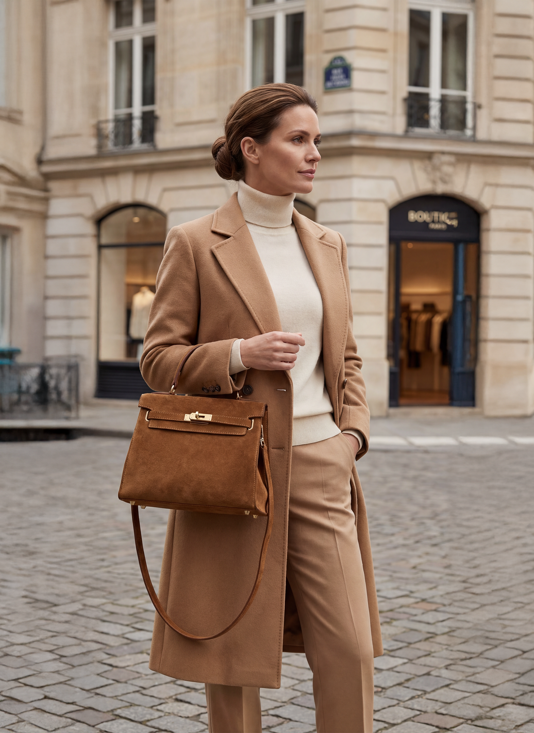 Giselle Bag in Tan Suede
