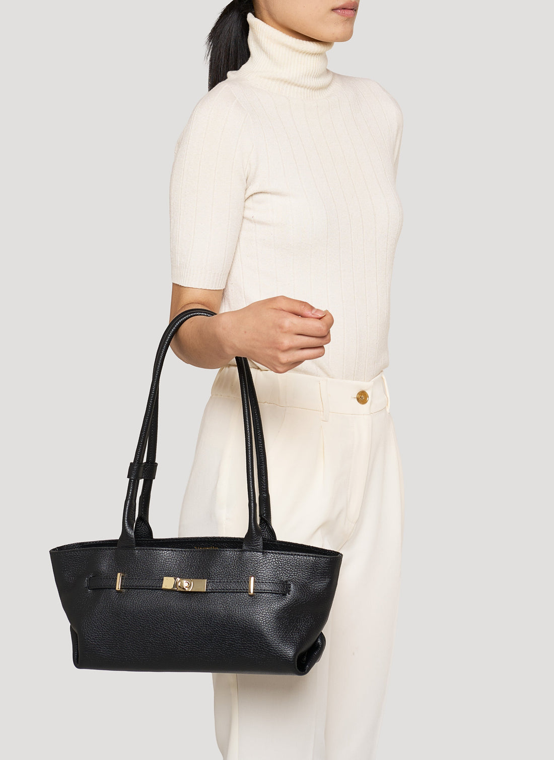 Lola Bag in Black Togo Leather