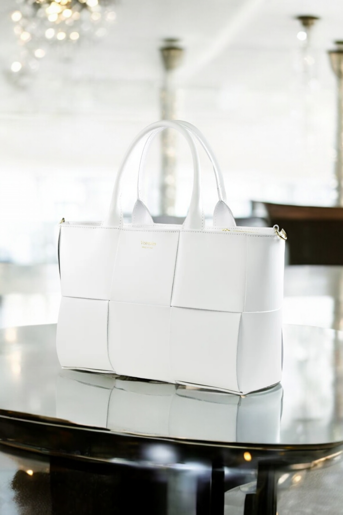Lauren bag in brushed white leather