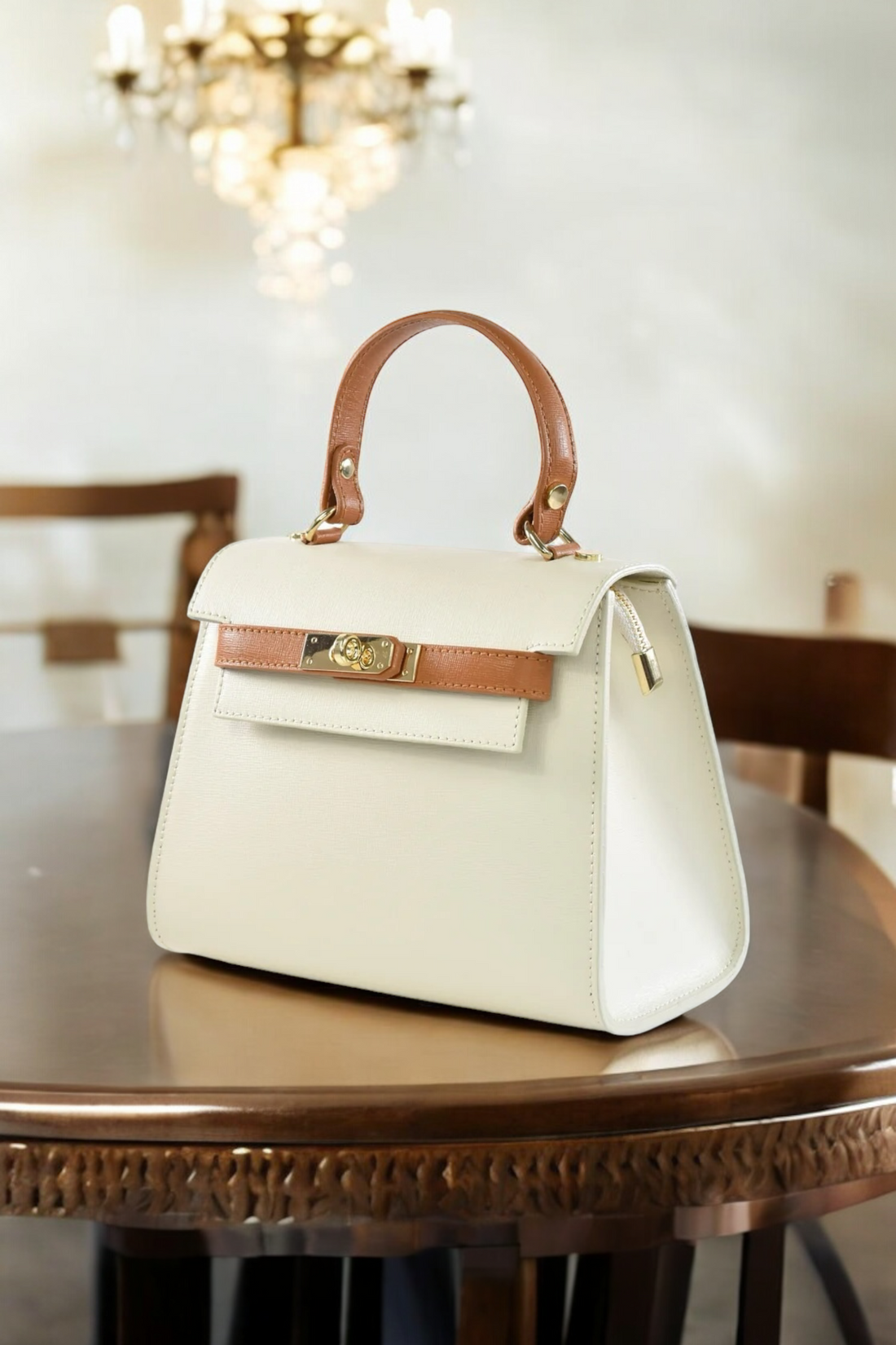 Freydis  Limited Edition Bag in Beige Saffiano Leather