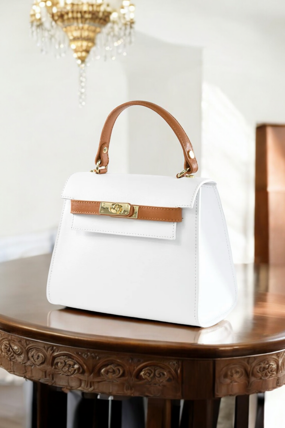 Freydis  Limited Edition Bag in White Saffiano Leather