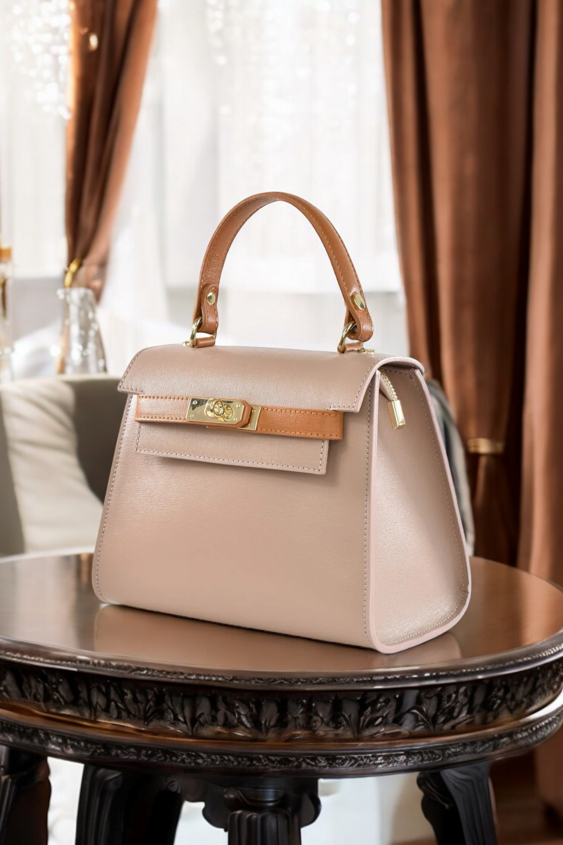Freydis  Limited Edition Bag in Powder Pink Saffiano Leather