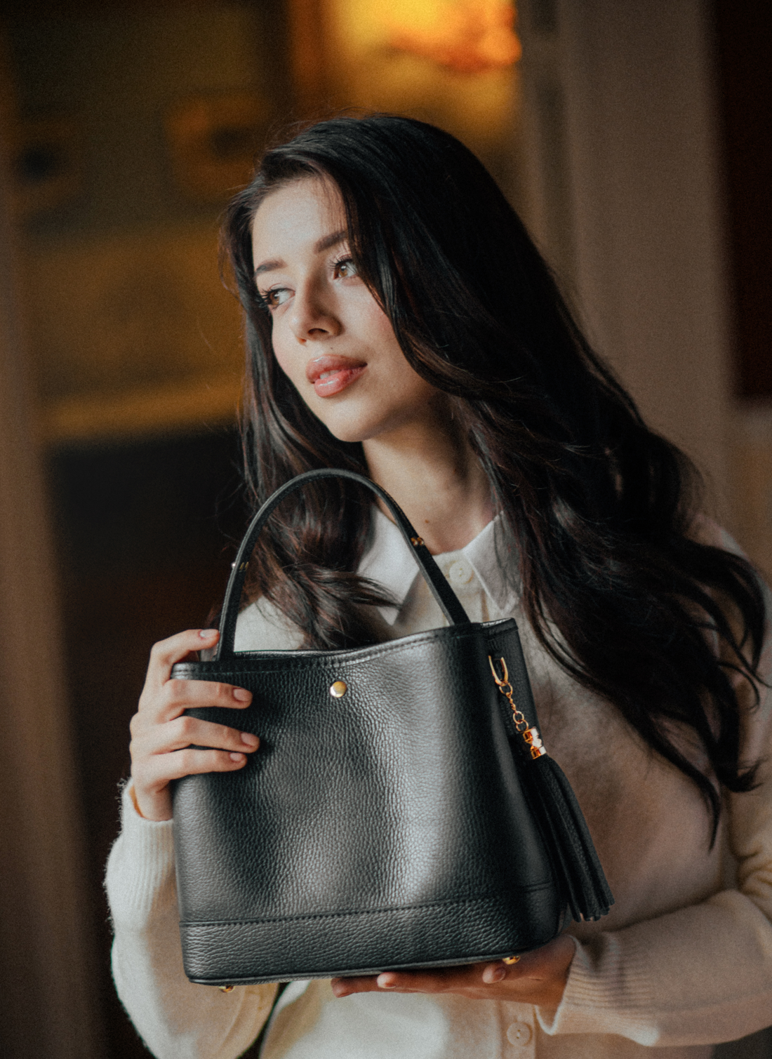Borsa Kendy in pelle Dollaro Nera - Voemièn