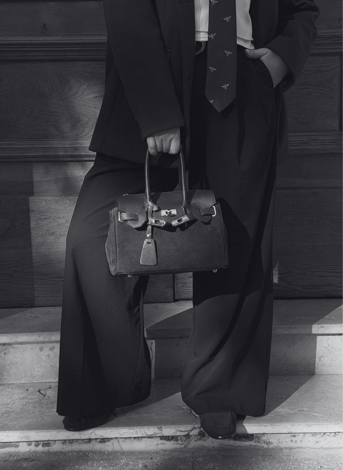 Elizabeth Micro Bag in Burgundy Suede and Togo Leather