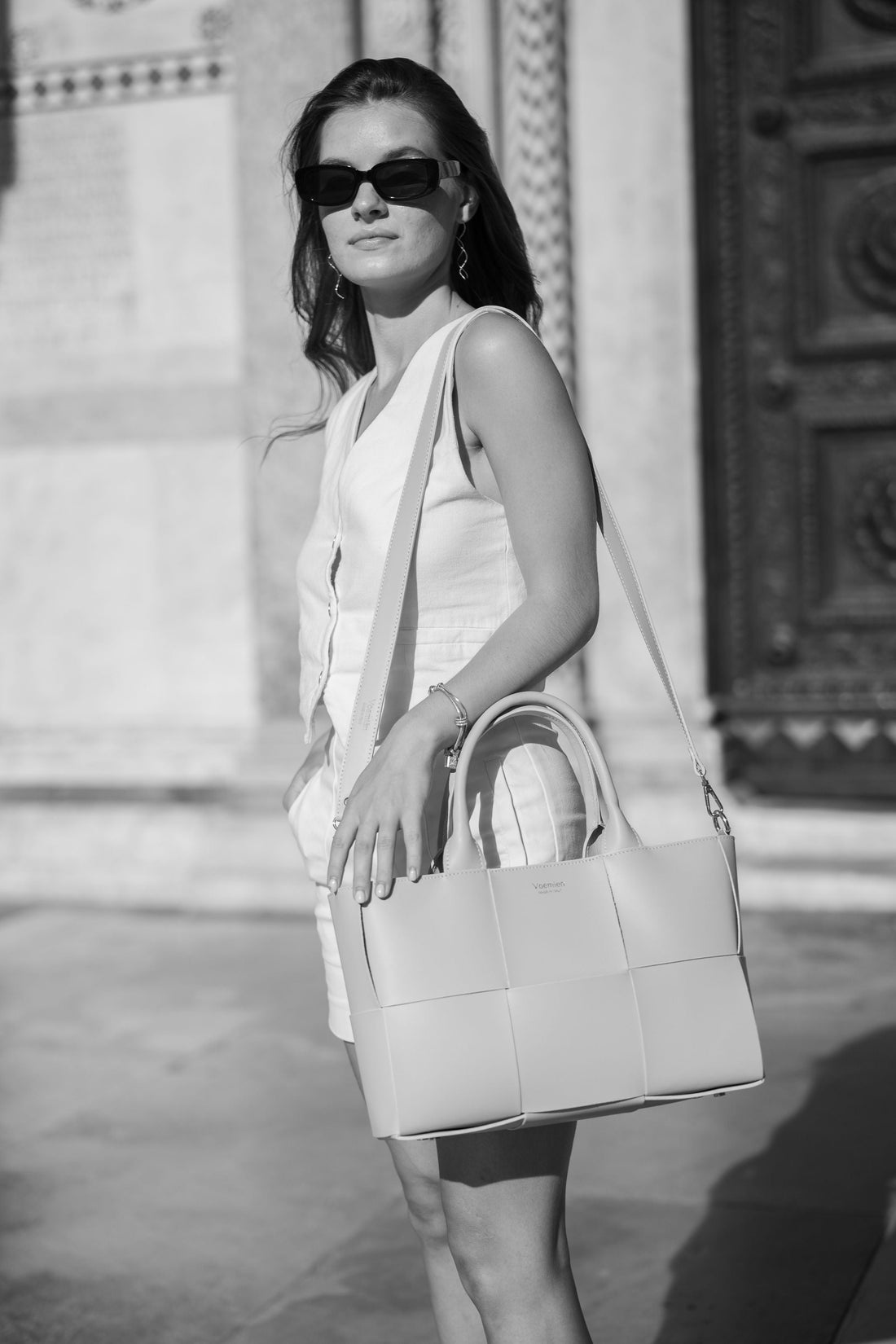 Lauren bag in brushed white leather