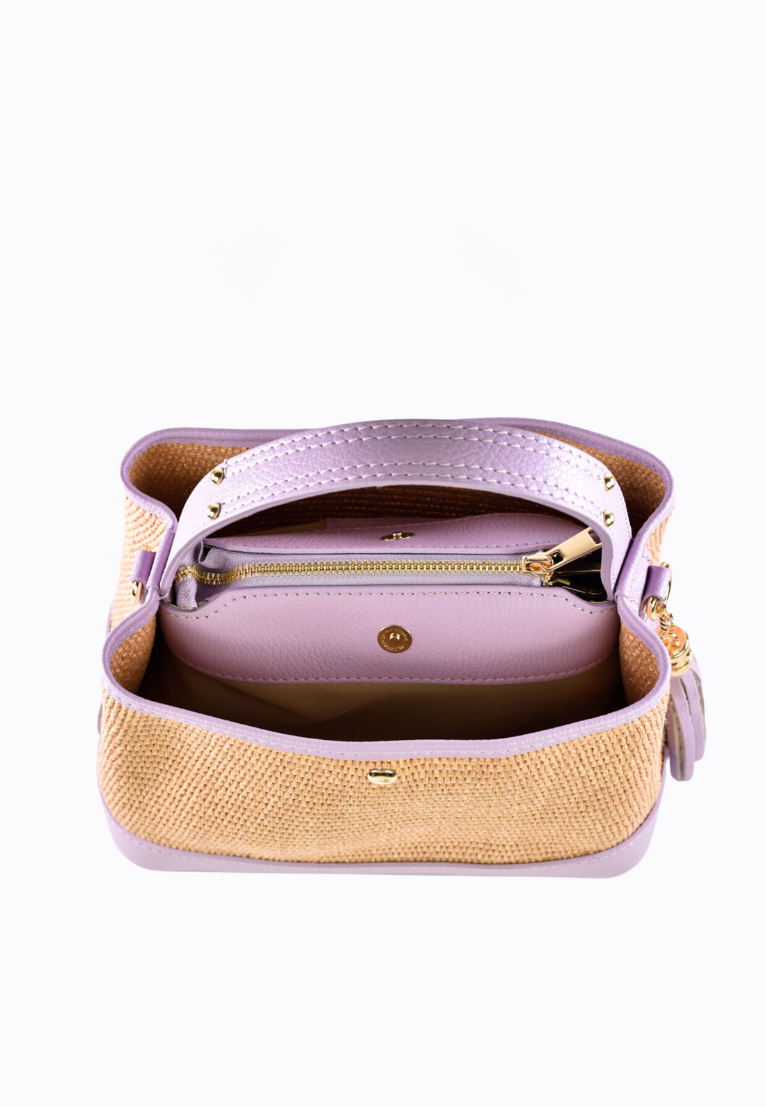 Kendy Bag in Lilac Dollar Leather and Raphia