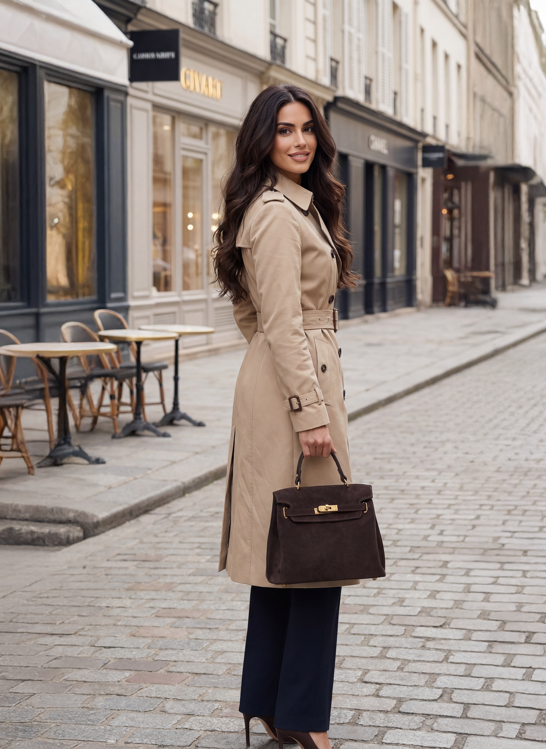 Giselle Bag in Dark Brown Suede