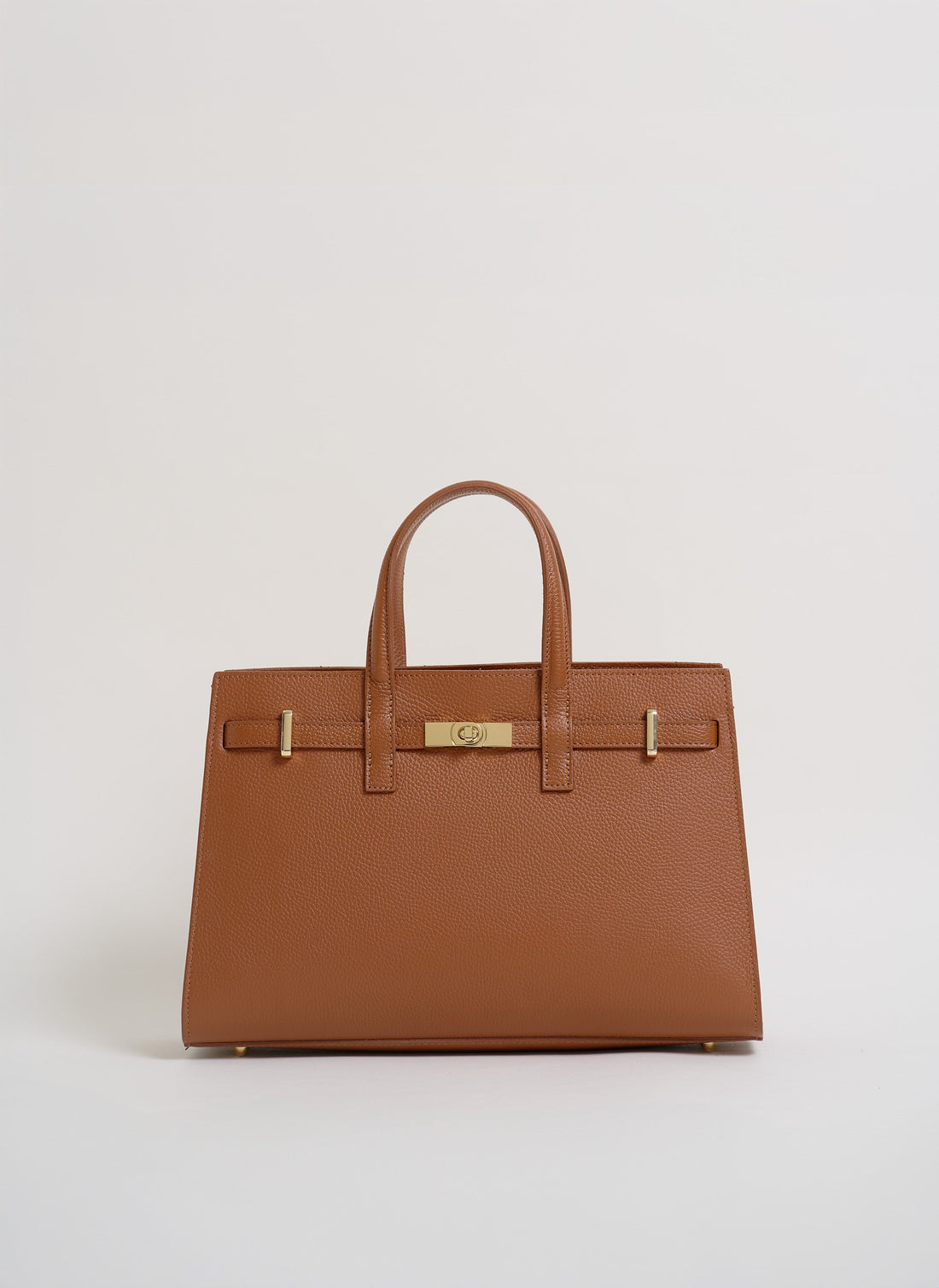 Borsa Sveva in pelle Togo Cuoio - Voemièn
